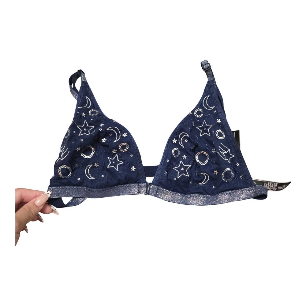 Victoria's Secret Blue Star Sequin Bralette Size: L